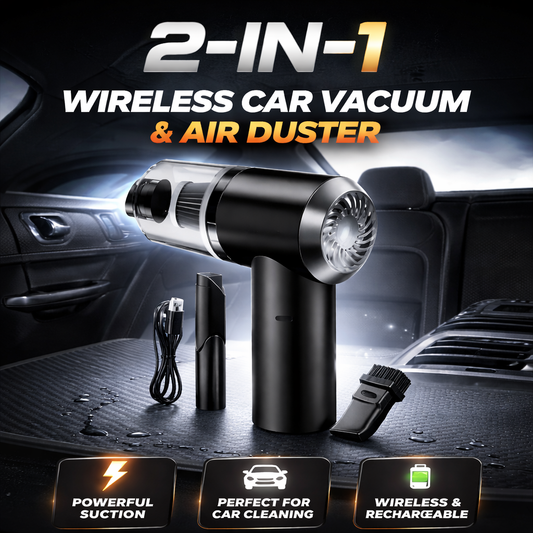 2-in-1 Wireless Car Vacuum & Air Duster